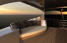 Yacht with outside sofa interior #super #adastra #yacht #modern