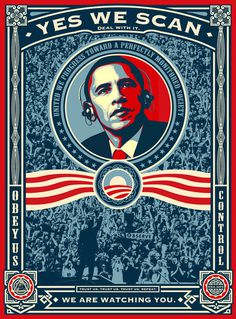 CJWHO ™ (Obama Poster to fit PRISM. Happy 64th, George...) #george #design #illustration #art #1984 #orwell #obama #prism