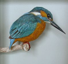 Realistic Birds Made from Paper and Watercolor Paint by Johan Scherft #sculpture #paper #art