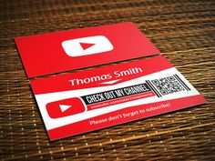 Free YouTube Business Card PSD Template