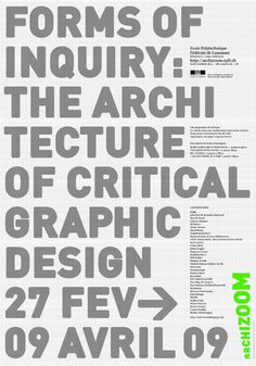 manystuff.org – Graphic Design, Art, Publishing, Curating… » Blog Archive » Forms of Inquiry – Lausanne #print #architecture