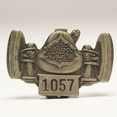 1950 Indianapolis 500 Silver Pit Badge | Antique Helper #badge #indianapolis #motor #1950 #1057 #antiques #speedway