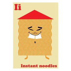 I is for Instant Noodles - Gift #mark #serigraph #noodles #print #mcginnis #art #humor #fine