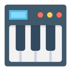 See more icon inspiration related to piano, music, keyboard, electric piano, musical instrument, electric keyboard, music and multimedia, music instruments, music instrument and keyboards on Flaticon.