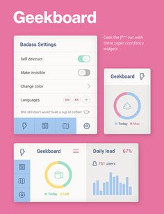 Flat and Colorful UI kit PSD