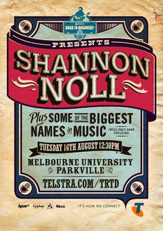 Telstra Road to Discovery #old #n #rock #school #vintage #poster #roll #type #typography