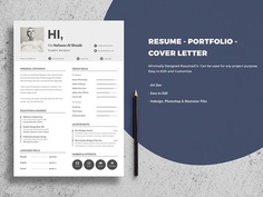 Free Minimal Resume Template with Cover Letter and Portfolio