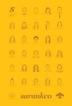 sarankco.com #yellow #illustration #linedrawing #toneontone #portrait