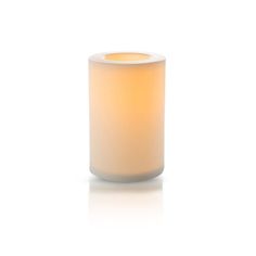 White Round Resin LED Flameless All Weather Outdoor Pillar Candle 22cm x 15cm