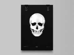 Christmas Skull #print #black #screen #paper #poster #made #skull #hand