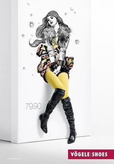 Vögele Shoes: Box Models, Flowers | Ads of the World™ #women #illustration #ads #vogele