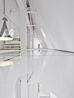 White interior and sculpture in penthouse #interior #artistic #penthouse #apartment #fun