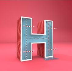 H - Pool #lettering #cgi #design #poster #3d #typography