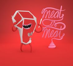 Meat is Meat - The Type Sweatshop by JeanPierre Le Roux #lettering #cgi #design #poster #3d #typography