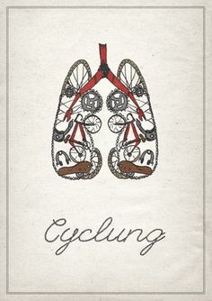 Designing on Tea #cyclung #bicycle #print #texture #chain #lungs #bike #tea #cycling #paper