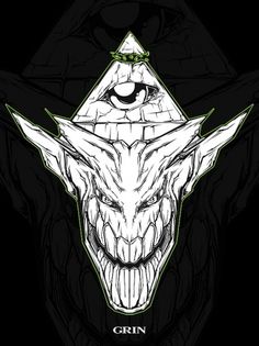 GRIN on the Behance Network #vector #black #derek #gangi #illustration #grin #skull