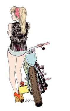 littlethunder #illustration #bike #girl #motorcycle