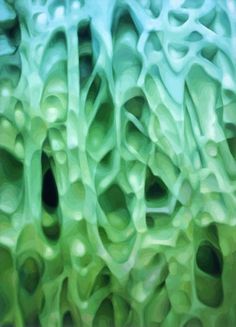 Visiting Another Green World - 50 Watts #alien #oil #texture #painting #canvas #green
