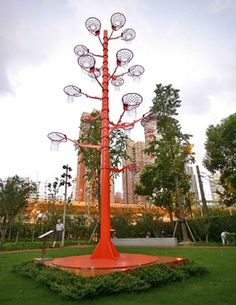 Alexandre Arrechea | DaWire #sculpture #tree #installation #art #basketball