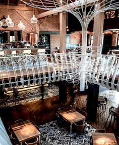 Romantic Old Time Decorated Restaurant by Yellow Office visual connection between two floors #interior #design #decor #restaurant