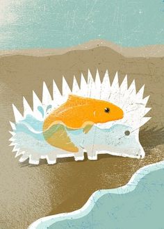 Illustration III on the Behance Network #illustration #fish #hedgehog