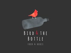 Bird and the Bottle logo by Josip Kelava #bird #bottle #logo #black #red #white #josip #kelava #illustration