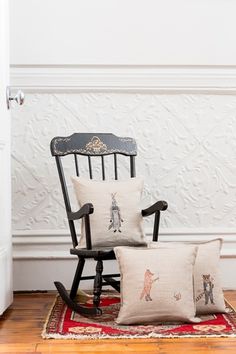 Slide Show Image #embroidery #pillow #chair #interior