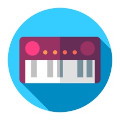 See more icon inspiration related to piano, electric piano, music, electric keyboard, music and multimedia, music instruments, music instrument, keyboards and keyboard on Flaticon.