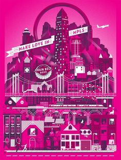 Eight Hour Day » Blog #beer #pink #texture #illustration #poster #minneapolis #type #love #typography