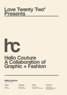 Hello Couture (with Love 22) on the Behance Network #poster #typography