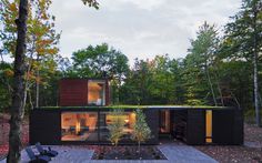Sylvan Retreat: textured wood structure with a green roof