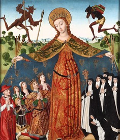 Diego de la Cruz, La Virgen de la Misericordia con los Reyes Católicos y su familia. Monasterio de las Huelgas, Burgos - Titivillus - Wikipedia