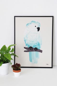 #nordic #design #graphic #illustration #danish #bright #simple #nordicliving #living #interior #kids #room #poster #cockatoo #bird #green