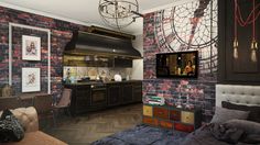 eclectic 32 Sqm studio apartment in London #interior #london #design #studio #apartment