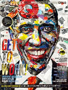 GQ COLLAGE OBAMA This is another collage work recreating a magazine cover entirely out of its own content. The Devil is in the details!