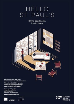 Tom Haugomat’s cinematic posters for luxury apartments in a Southbank high-rise