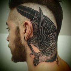 FFFFOUND! | EIKNARF #job #head #bird #tattoo #stopper