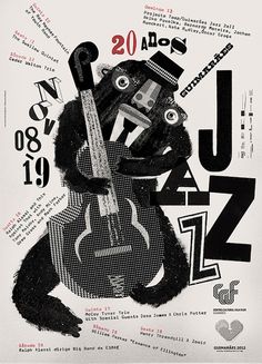 Guimarães Jazz Posters | feel desain #poster #music #graphic #jazz #posters #script #handwrite