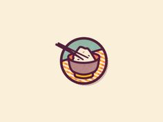 Food icons by Szende Brassai #rice #icon #round #design #graphic #japanese #food #illustration #sticker