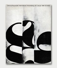 Gebrauchsgraphik Covers, 1966 / Aqua-Velvet #white #black #publication #cover #gebrauchsgraphik #vintage #and #german