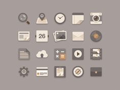Flat Icons Brownie Theme #iconography #apps #interface #icons #illustration