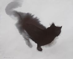 KONING — Black Ink Cats by Serbian artist Endre Penovác.... #illustration #cat #black
