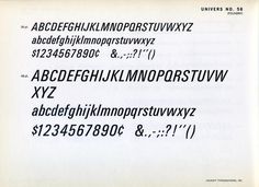 Univers 58 type specimen #type #specimen #typography