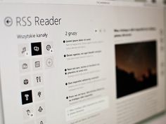 RSS Reader Windows 8 Modern UI #tiles #icons #ui #blog #web #gray #list #buttons