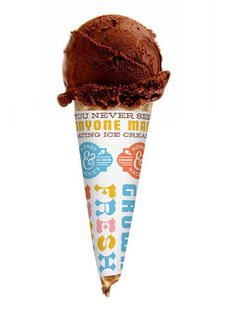 Honey & Mackie's Ice CreamÂ Shop - TheDieline.com - Package Design Blog #cone #wrap