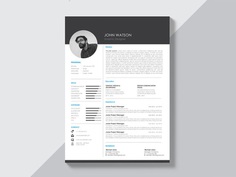 Free Black and White Curriculum Vitae Template with Modern Design