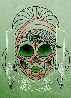 Betty Mexican Skull Tattoo by ~someofthathomegrown #skull #chick