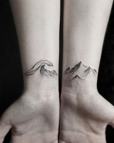 Discover stunning wrist wave & mountain tattoos perfect for girls, featuring beautiful designs, patterns, and styles.