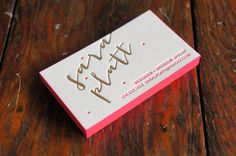 Custom Extra-Thick Letterpress Business Card with Edge Painting #card #letterpress #script #business