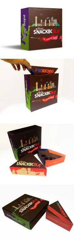Concept Packaging for Skiving Snackbox (Weasley's Wizarding Wheezes) from the Harry Potter series. #objects #packaging #harry #potter #candy #illustration #magical